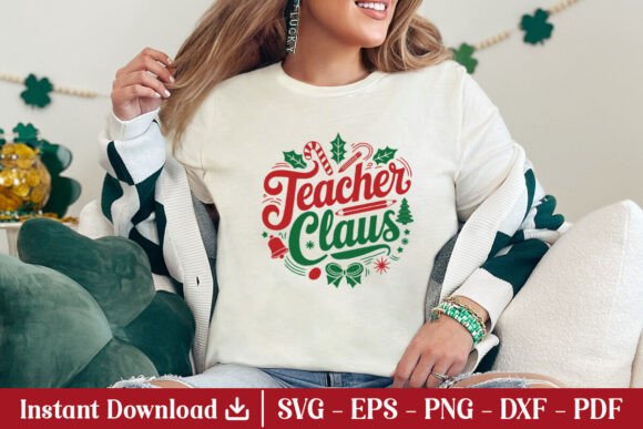 Christmas SVG Teacher Claus Shirt PNG Review