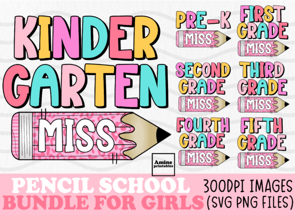 School Girl Pink Pencil Teacher Set SVG Review